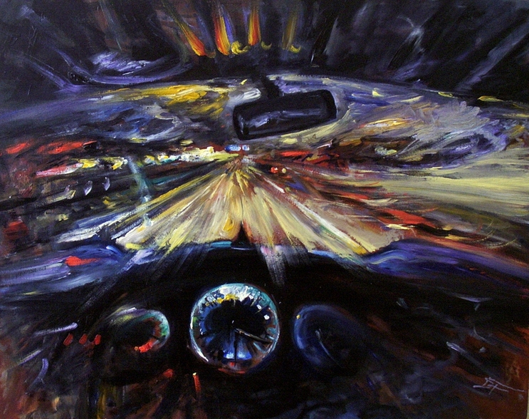 Autobahn at Night, full Speed