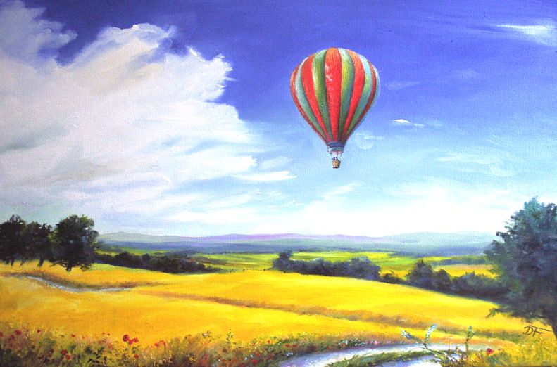 Landscape with crossing Balloon&lt;br&gt;&lt;br&gt;