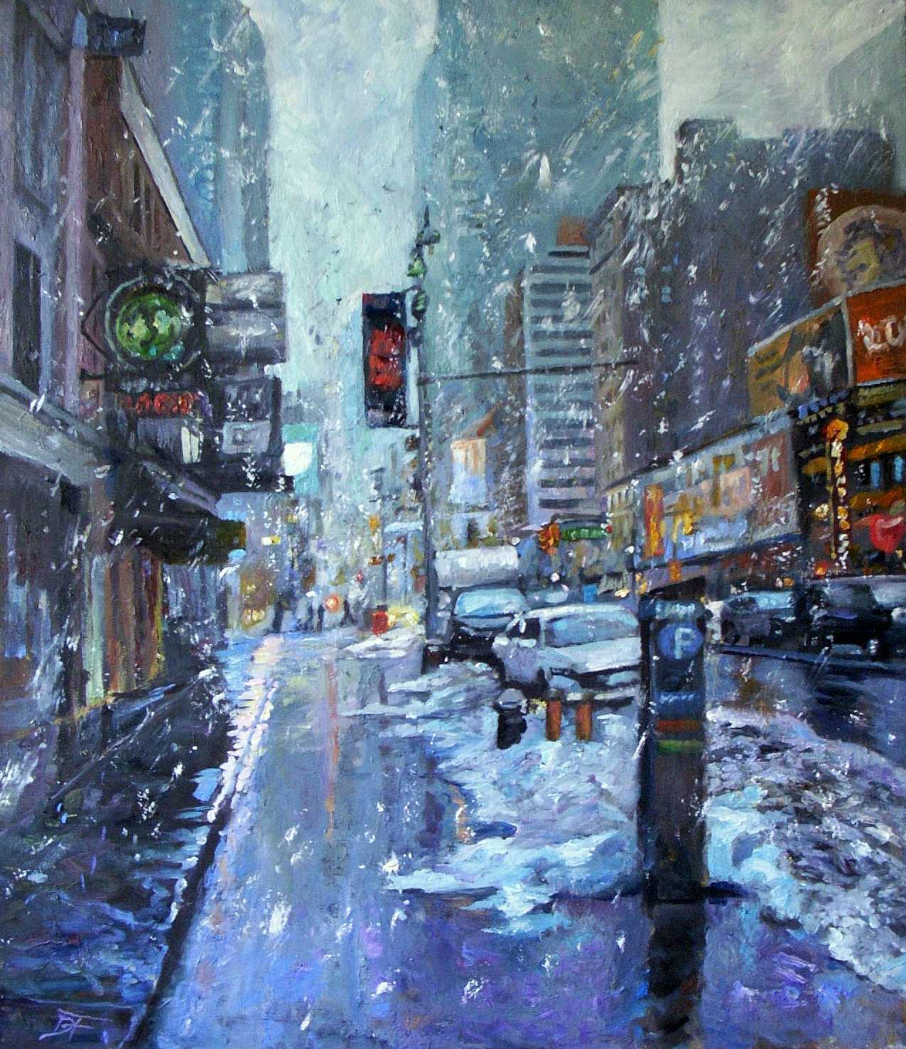 New York, light snowfall