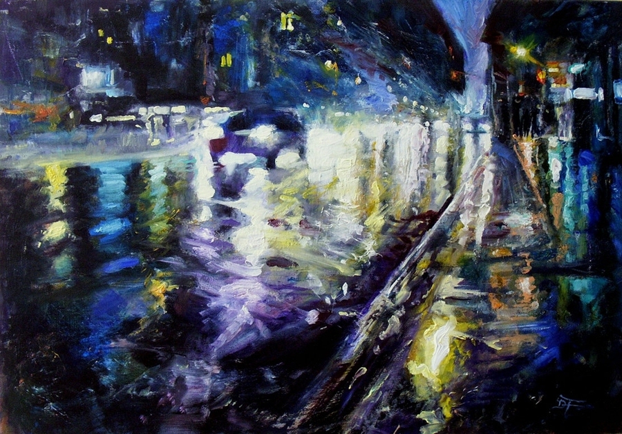 <br>Night in Blue & White